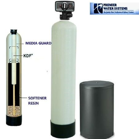 Standard Water Softener Resin - Premier Well Water Softener & Iron Reducing Water System | KDF 85 | 48000 Grain, 1.5 cubic ft. 10% Cross Linked Softening Resin