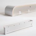 thumbnail image 4 of Kazai. Wall-Mounted Coat Rack 'Toke' - Modern Design Coat Rack with Hidden Wall Hooks - Solid Wood Veneer Panel Coat Hanger - White, 4 of 7