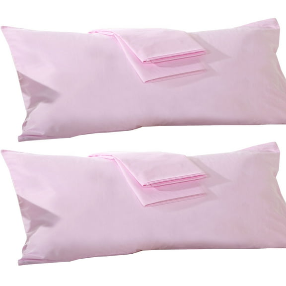 PiccoCasa 2 Pack Body Pillowcases Egyptian Cotton Pillowcases for Body Pillow, 20"x72", Pink