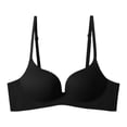 thumbnail image 3 of Bras for Women's T Shirt Bra With Push Up Padded Bralette Bra Without Underwire Seamless Comfortable Soft Cup on Clearance Black 70AB, 3 of 5
