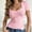 Pink Tops, variant on CUSTG Women Casual T-Shirts Simple Solid Color Short Sleeve Summer T Shirt With Satin Collar For Fit Soft Lightweight Knit Tops Versatile Dailywear