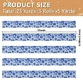thumbnail image 3 of 5 Rolls Christmas Ribbon 1.5 inch Wide Decorative Ribbon for Gift Wrapping and Holiday Decorations Blue Floral Pattern, 3 of 7
