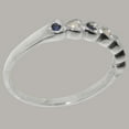thumbnail image 4 of LBG British Made 9k White Gold Cultured Pearl & Sapphire Womens Promise Ring - 33 size options - Size 9.5, 4 of 9