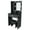 Black, variant on Kadyn Makeup Vanity Desk with Mirror and Adjustable LED Lights, Make Up Table with Power Outlet and Hairdryer Holder & Stool foe Bedroom, Black