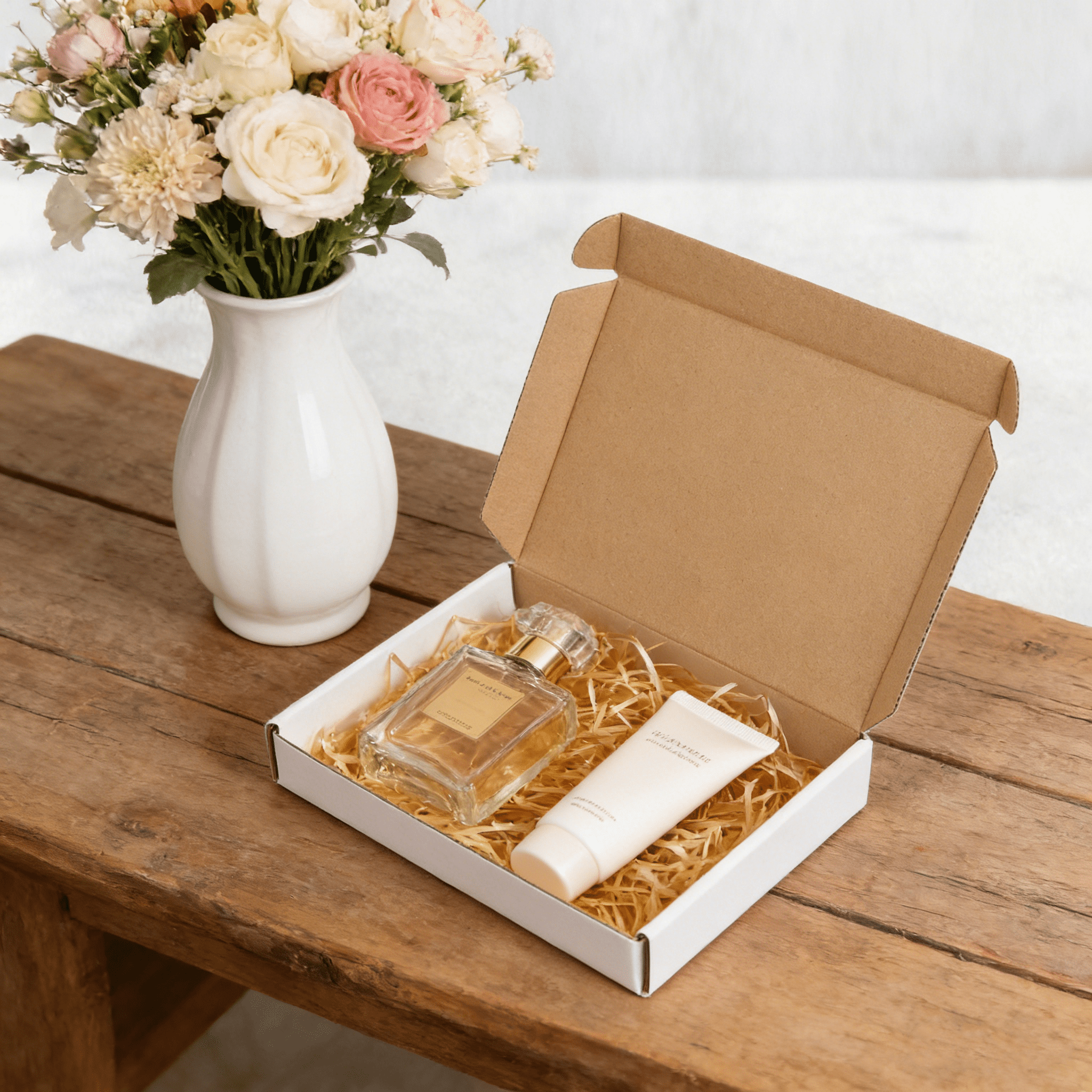 (100 pack)7x5x1 Shipping Boxes, White Small Corrugated Cardboard Box, Mailer Box
