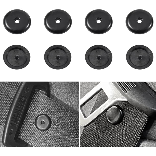 4 botones de parada universales de plástico para cinturón de seguridad.