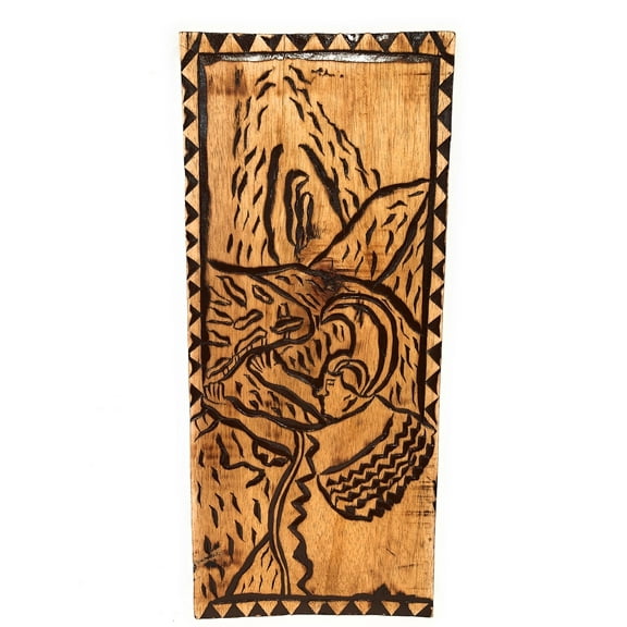 The Lava Flow Wood Panel 30" X 12" King Kamehameha - Polynesian Wall Art | #dpt5054