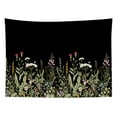 thumbnail image 4 of HVEST  Floral Tapestry Wall Hanging Green Plant Wildflower Herbs Tapestry Vintage Nature Flower with Black Backdrop Wall Art for Living Room Bedroom College Dorm Party Home Decor, 60x40 Inch, 4 of 6