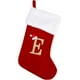 thumbnail image 1 of wonima02 20 Inches Monogram Christmas Stockings with Letters, Large Super Soft Christmas Stockings Red Velvet with White Super Soft Plush Cuff for Christmas Xmas Tree Holiday Fireplace (E), 1 of 1