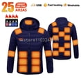 thumbnail image 3 of Chaqueta calefactable de 23 áreas para hombre y mujer, chaleco cálido de invierno con calefacción por USB, abrigo calefactable para esquí, acampada, senderismo, ropa de algodón de invierno, 3 of 5