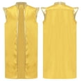 thumbnail image 6 of iiniim Kids Boys Arabian Prince Coat Satin Open Front Vest Long Jacket Halloween Cosplay Yellow 16, 6 of 7