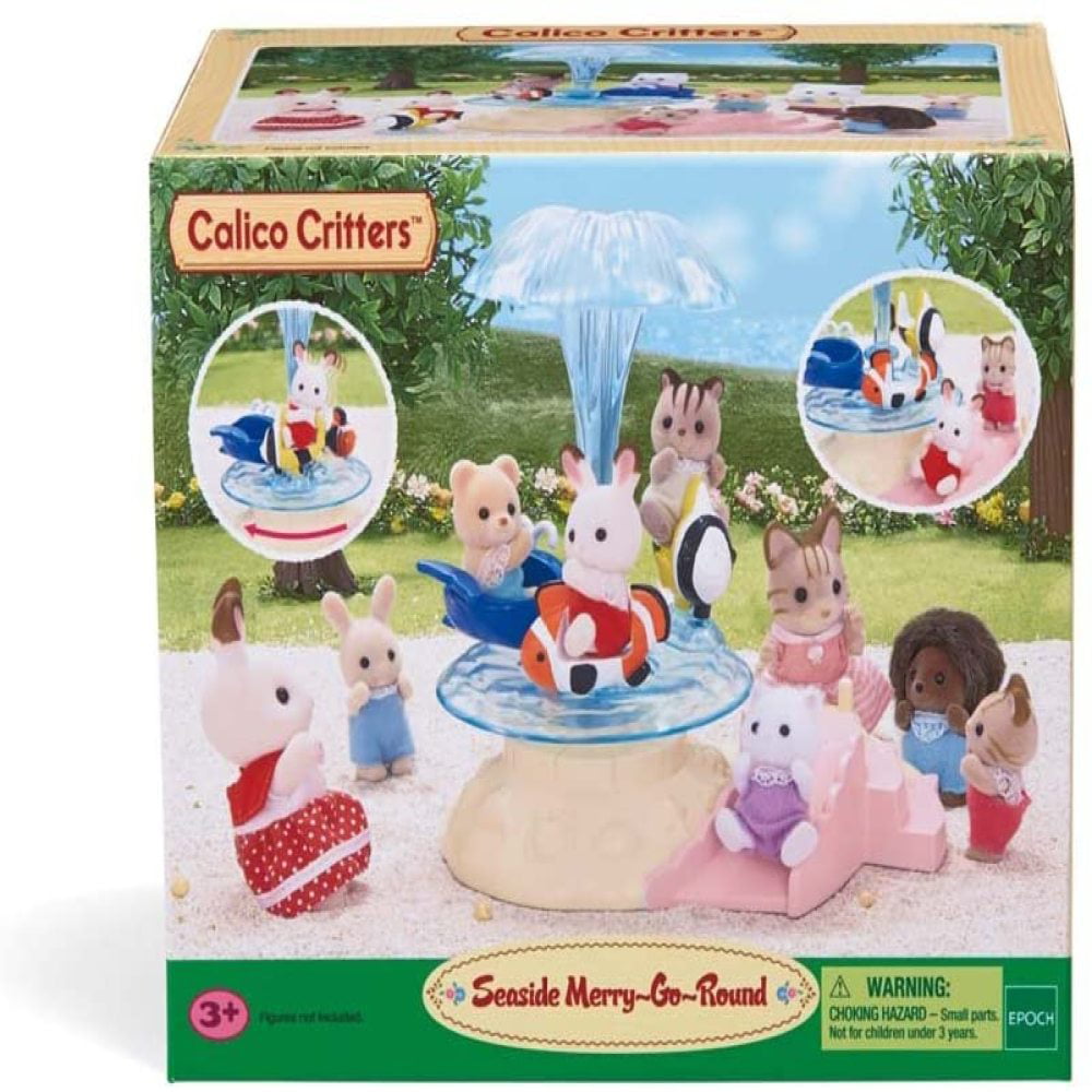 Calico Critters Merry Go Round Seaside Kids Toy Play Set Toddler Gift NEW 