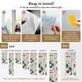 thumbnail image 6 of Teal Tulip Butterfly Window Privacy Film, Beige Turquoise Floral Farmhouse Wooden Static Cling UV Sun Blocking Heat Control Window Tint Day and Night, Non-Adhesive One Way Privacy Cover 23.6''x59'', 6 of 7