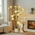 thumbnail image 2 of Danolapsi 4FT Artificial Magnolia Tree with Realistic White Flowers & Lush Green Leaves,Lifelike Faux Tree for Indoor/Outdoor Decor,Perfect for Home,Porch,or Office, 2 of 6