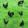 thumbnail image 3 of Chicken Yard Art Metal Stakes, Outdoor Large Black Chicken Family Silhouette Animal Garden Stakes Rooster Hen, 3 of 8