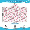 thumbnail image 2 of White Pink Butterfly Flower Pattern Hooded Bath Towel，60"x35" for Ages 3 To 12 Kids, Quick Dry Lightweight Soft Microfiber Hood Beach Towel Cover Up for Kids, 2 of 7