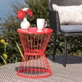 thumbnail image 5 of 16" Red Iron Side Table, With Elegant Design & Shape Modern Table In Iron, Fashionable, 5 of 5