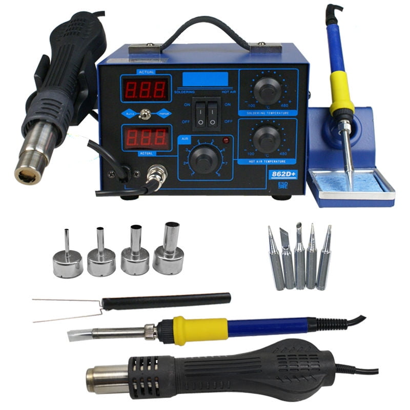 Zeny 2in1 862D + SMD Soldering Iron Rework Station Hot Air Gun Desoldering Welder by