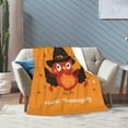 thumbnail image 6 of Thanksgiving Blanket Pumpkin and Turkey Flannel Blanket Soft Cozy Throw Blankets for Bed Sofa Couch Office Travel All Season 80"X60", 6 of 8