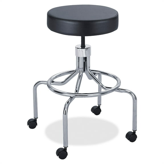 Safco Lab/Drafting Chair with High Base and Screw Lift in Black