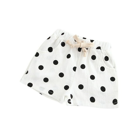 

Unisex Child Shorts Kids Clothing Polk Dot Waist Pocket Baby Elasticated Pants Summer Cool Toddler