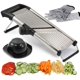 thumbnail image 1 of Mandolina ajustable para cortar verduras Ideal para cortar alimentos, frutas y verduras Mandolina para cortar en juliana Guantes a prueba de cortes Acero inoxidable, 1 of 4