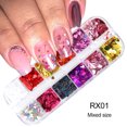 thumbnail image 1 of Nail Art Heart Glitter Colors Holographic Sparky Mixed Heart & Hollow Heart Shaped Nail Lentejuelas Varios tamaños para Acrílico Decoración de uñas Eye Face Body DIY Crafts kaili Sencillez, 1 of 5