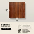 thumbnail image 2 of John Boos B Series Square Wood Cutting Board with Feet, 12" x 12", Walnut, 2 of 7