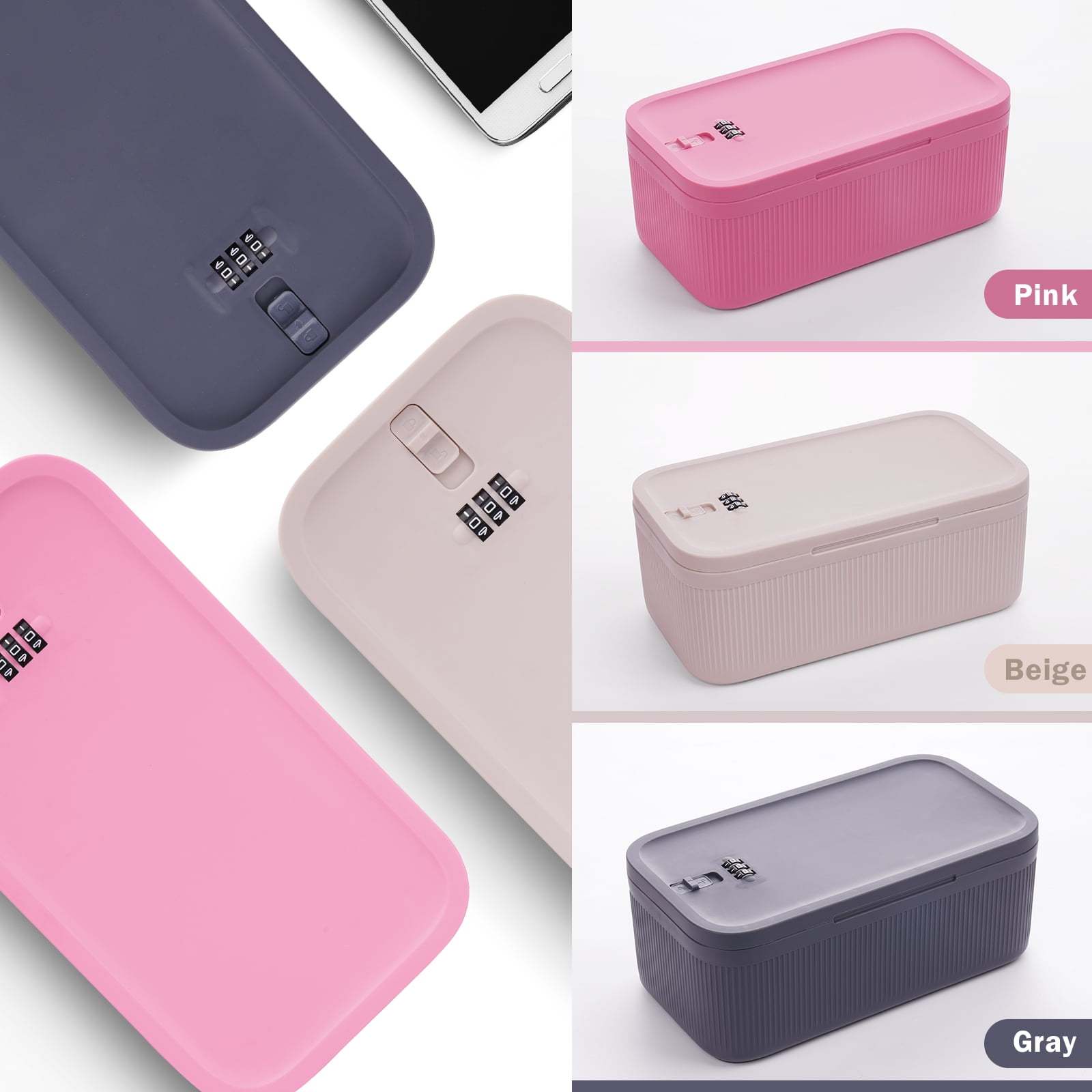 Locbbie Small Lock Box with Code – Lockable Storage Box for Medication, Food, Electronics & Personal Items Safe – BPA-Free