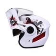 thumbnail image 1 of Casco de moto Modular Sharpla Unisex Blanco Timón de la motocicleta, 1 of 8