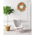 thumbnail image 4 of Yuarrent Guirnalda de Navidad, ligera, cerdas de nieve llamativas, guirnaldas redondas, aro de flores artificiales, decoración colgante para boda Kits de decoración para fiestas Yuarrent HA069622-00, 4 of 6