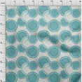 thumbnail image 3 of oneOone Cotton Jersey Teal Blue Fabric Floral Mandala Block Dress Material Fabric Print Fabric By The Yard 58 Inch Wide, 3 of 4