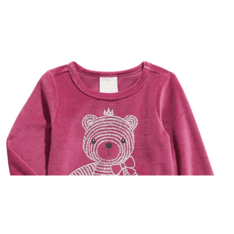 First Impressions Toddler Girl s Teddy Bear Velour Top Purple Size