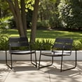 thumbnail image 2 of Tcbosik Outdoor Chairs Set of 2, Armchair with Metal Frame, Bistro Chair for Patio, Garden, Backyard, Matte Black, 2 of 11