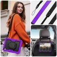 thumbnail image 7 of Case for iPad (A16) 11th Gen 2025/ iPad 10th Gen 10.9 inch 2022, 360 Rotating Stand Handle Shoulder Strap Heavy Duty Shockproof Cover, Purple, 7 of 7