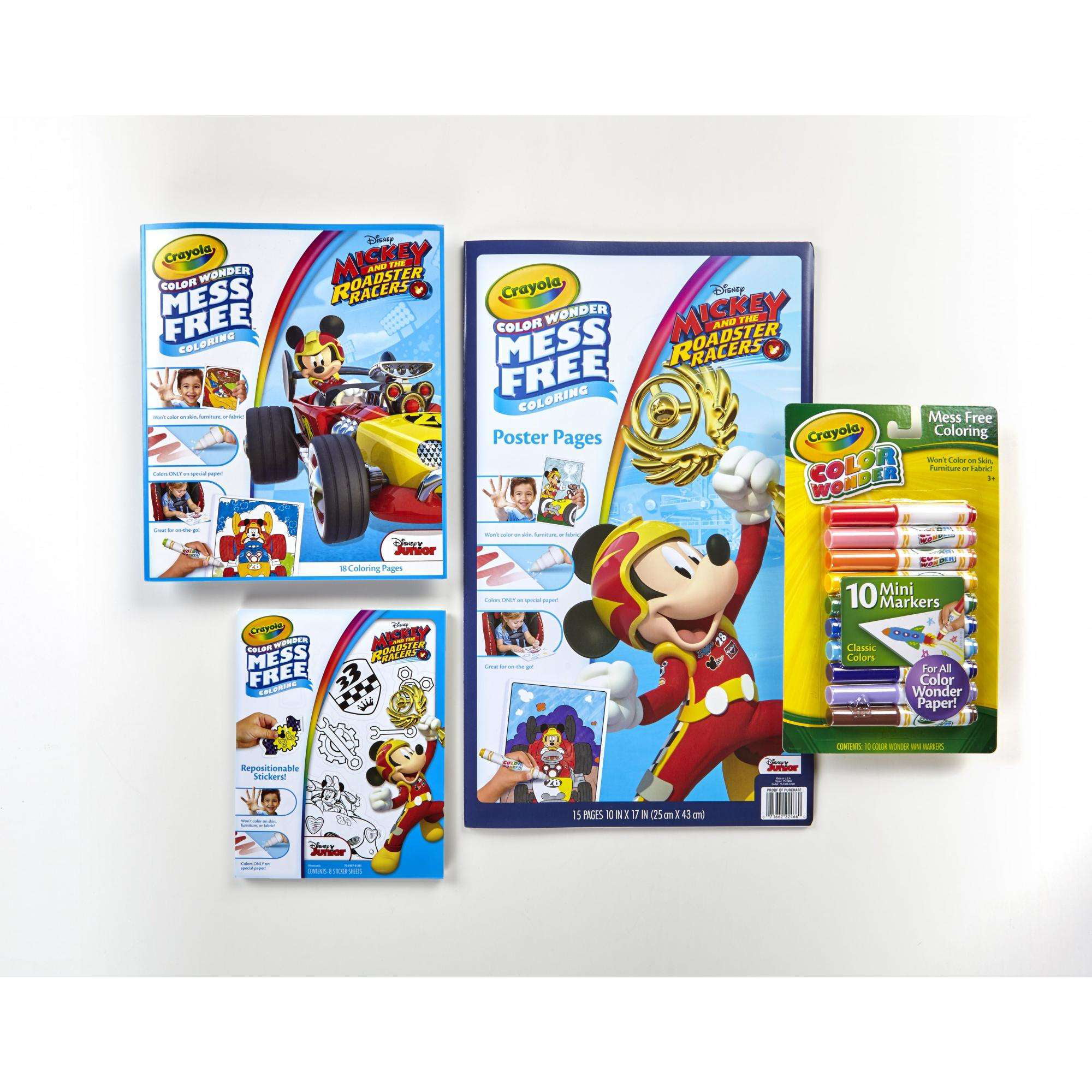 Crayola Mess Free Mickey Mouse Roadster Racers Color Wonder Pad 18 Mickey  Mouse Clubhouse Coloring Pages, 5 Color Wonder Markers - Drawing Toys -  AliExpress