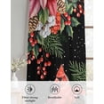 thumbnail image 6 of Cardinal Bird Sheer Curtains 54 Inch Length 2 Panels Set for Living Room/Bedroom, Winter Poinsettia Pine Cones Berry Black Kitchen Curtains Grommet Semi-Sheer Curtains Window Treatments 42"x54"x2, 6 of 7