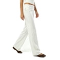 thumbnail image 5 of Inglocry Fold Over Lounge Pants for Women Y2K Low Rise Wide Leg Yoga Sweatpants Stretchy Foldover Pants Workout Bottoms White M, 5 of 5