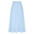 thumbnail image 5 of VBTAPA High Waist Tiered Skirts for Women A-Line Long Skirt Summer Flowy Maxi Skirts Boho Beach Dress Light Blue XXL, 5 of 8