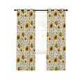 thumbnail image 7 of Vintage Sunflower Blackout Curtains for Bedroom, Summer Botanical Farmhouse Floral Thermal Insulated Kitchen Drapes with Grommets, Light Blocking Window Treatment, 2 Panels 42" x 54", 7 of 7