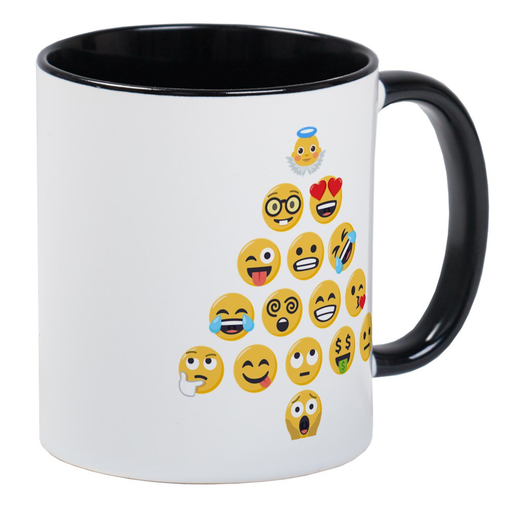 CafePress - Emoji Christmas Tree Emojis - Unique Coffee Mug, Coffee Cup ...