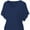 Navy Blue, variant on Womens Solid V-Neck Boat Neck Dolman Top with Side Shirring Drape Tunic Short Sleeve