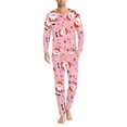 thumbnail image 3 of Renewold Winter Pajamas Family Set Matching for Christmas Gifts 2 Pieces Indoor Cozy Loose Daily Wear Loungewear for Men Size XL Santa Candy Canes Crewneck Sleepwear,Pink, 3 of 5