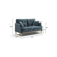 thumbnail image 2 of DEALTOPS Small Couch with 2 Pillows, 57'' Accent Loveseat Sofa, Comfy Blue Couch for Living Room, Bedroom, 2 of 7