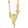 thumbnail image 3 of Ss/Gold Plated Sterling Silver Gold-Plated Polished Bead Rosary 18 Inch Necklace (18 X 18) Made In Italy qhy2393-18, 3 of 5