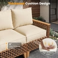 thumbnail image 6 of ELPOSUN 5-Piece Patio Furniture Set, All-Weather Open-Weave Wicker Outdoor Conversation Set, Thick Waterproof Cushions, for Garden and Backyard, Yellow & White, 6 of 10