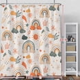 thumbnail image 2 of Cartoon Rainbow Shower Curtain Lovely Rainbows Pattern Colorful Cute Cloud Sun Stars Shower Curtains for Boys Girls Nursery Bathroom Bathtubs Waterproof Fabric with Hooks 72x84 Inches, 2 of 6