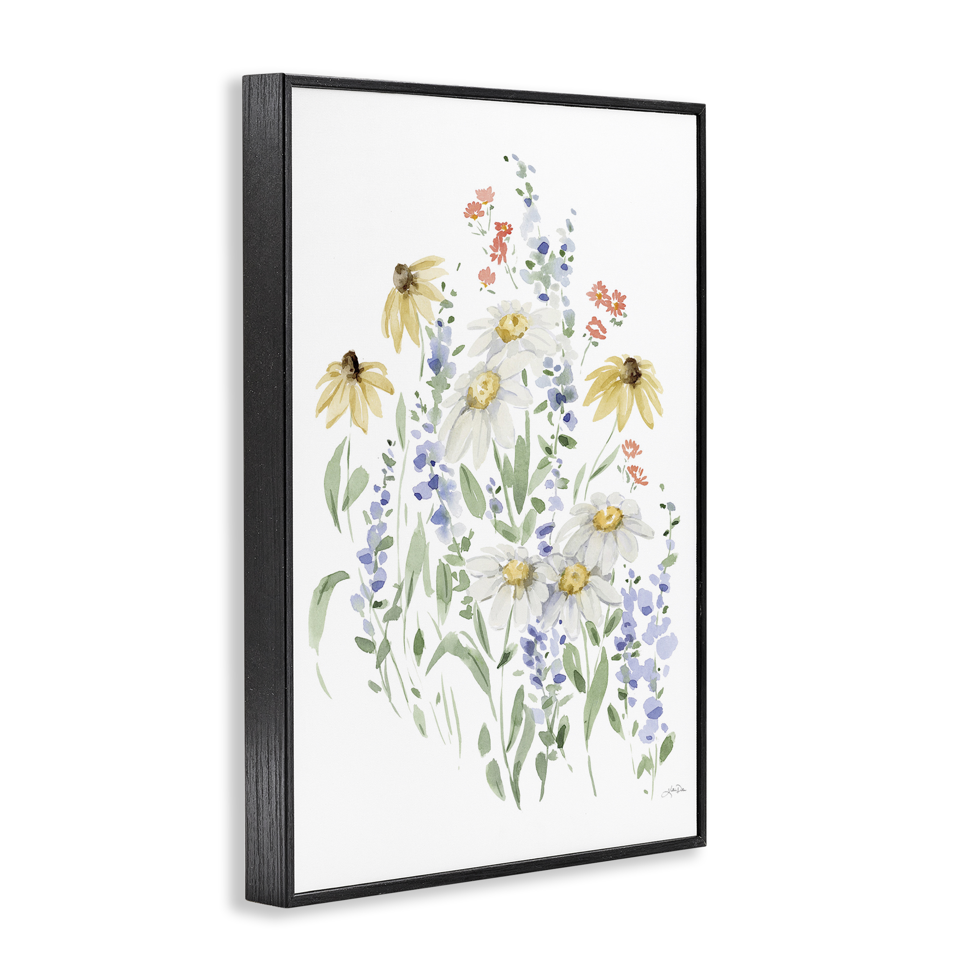 Stupell Industries Soft Summer Garden Botanical & Floral Painting Black Framed Art Print Wall Art, 20 x 30