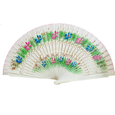

Folding Fan Hollow Out Double-sided Craft Gift Dancing Printing Wood Spanish Hand Fan Party Supplies