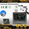 thumbnail image 2 of Internet Wireless Weather Station Weather Forecast Temperature Pressure Humidity Wind Rain Gauge Moon Phrase Alarm Clock Tester ,Accurate Time, 2 of 7